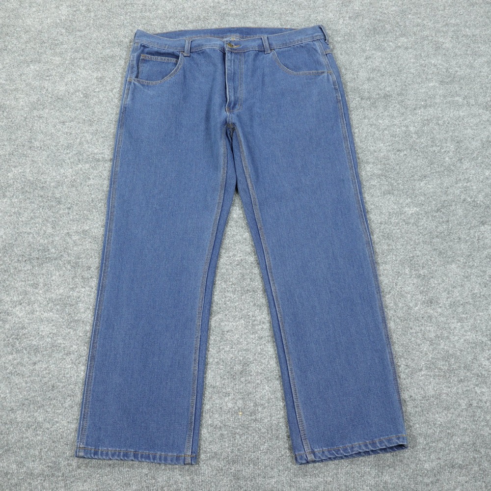 Key Jeans Mens 38x30 Blue Denim Straight Leg Durable Workwear Casual
